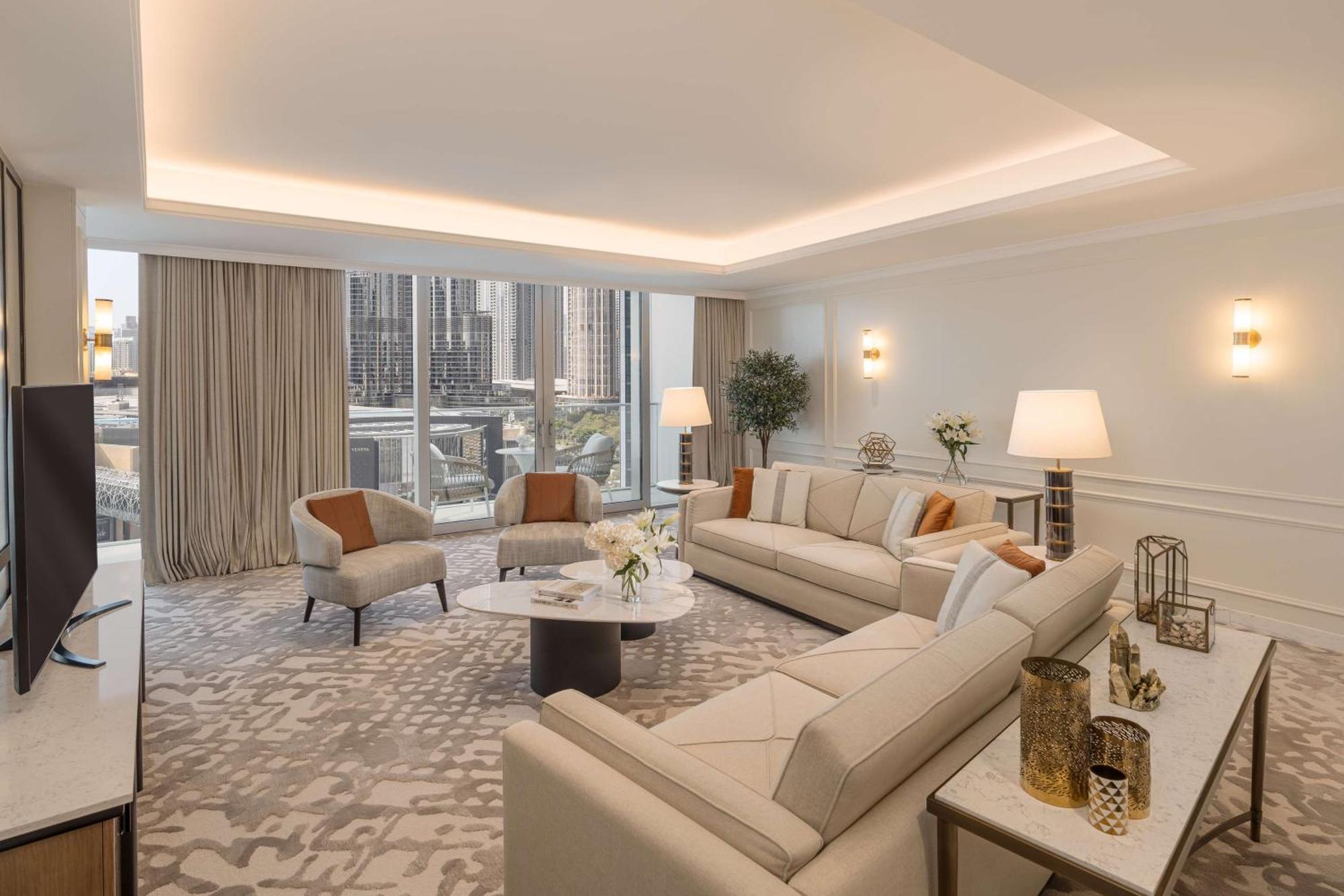 Kempinski The Boulevard Dubái Exterior foto A living room at the Ritz-Carlton, DIFC
